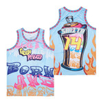 The Fresh Prince Will Smith 14 Graffiti Burning Fire Light Blue Basketball Jersey Gift For Fresh Prince Fans