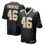 Mens New Orleans Saints Adam Prentice Black Game Player Jersey gift for New Orleans Saints fans