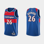 Washington Wizards Spencer Dinwiddie #26 NBA Basketball City Edition Blue Jersey Gift For Wizards Fans