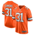 Mens Denver Broncos Justin Simmons Orange Alternate Game Jersey gift for Denver Broncos fans