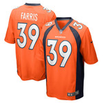 Mens Denver Broncos Rojesterman Farris Orange Game Jersey gift for Denver Broncos fans