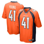 Mens Denver Broncos Kenny Young Orange Game Jersey gift for Denver Broncos fans
