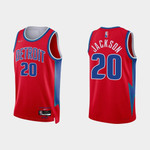 Detroit Pistons Josh Jackson #20 NBA Basketball City Edition Red Jersey Gift For Pistons Fans