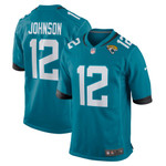 Mens Jacksonville Jaguars Tyron Johnson Teal Game Player Jersey gift for Jacksonville Jaguars fans