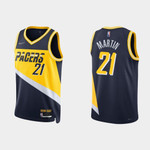 Pacers Kelan Martin #21 NBA Basketball City Edition Navy Jersey Gift For Pacers Fans