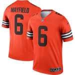 Mens Cleveland Browns Baker Mayfield Orange Inverted Legend Jersey gift for Cleveland Browns fans