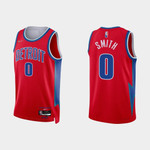 Detroit Pistons Chris Smith #0 NBA Basketball City Edition Red Jersey Gift For Pistons Fans