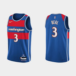 Washington Wizards Bradley Beal #3 NBA Basketball City Edition Blue Jersey Gift For Wizards Fans