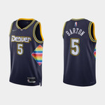 Denver Nuggets Will Barton #5 NBA Basketball City Edition Navy Blue Jersey Gift For Nuggets Fans