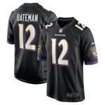 Mens Baltimore Ravens Rashod Bateman Black Game Jersey gift for Baltimore Ravens fans