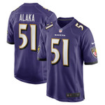 Mens Baltimore Ravens Otaro Alaka Purple Player Game Jersey gift for Baltimore Ravens fans