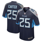 Mens Tennessee Titans Jamal Carter Navy Player Game Jersey gift for Tennessee Titans fans