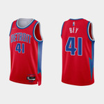 Detroit Pistons Saddiq Bey #41 NBA Basketball City Edition Red Jersey Gift For Pistons Fans