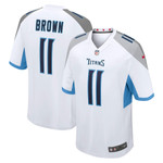 Mens Tennessee Titans A J Brown White Game Jersey gift for Tennessee Titans fans