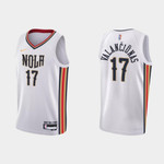 New Orleans Pelicans Jonas Valanciunas #17 NBA Basketball City Edition White Jersey Gift For Pelicans Fans