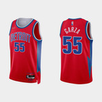 Detroit Pistons Luka Garza #55 NBA Basketball City Edition Red Jersey Gift For Pistons Fans