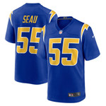 Mens Los Angeles Chargers Junior Seau Royal Retired Player Alternate Game Jersey gift for Los Angeles Chargers fans