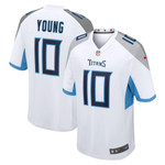 Mens Tennessee Titans Vince Young White Retired Player Game Jersey gift for Tennessee Titans fans
