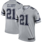 Mens Dallas Cowboys Ezekiel Elliott Gray Inverted Legend Jersey gift for Dallas Cowboys fans
