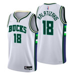 Milwaukee Bucks Georgios Kalaitzakis #18 NBA Basketball City Edition White Jersey Gift For Bucks Fans