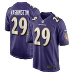 Mens Baltimore Ravens ArDarius Washington Purple Player Game Jersey gift for Baltimore Ravens fans