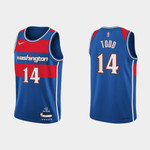 Washington Wizards Isaiah Todd #14 NBA Basketball City Edition Blue Jersey Gift For Wizards Fans