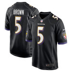 Mens Baltimore Ravens Marquise Brown Black Game Jersey gift for Baltimore Ravens fans