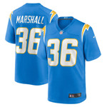 Mens Los Angeles Chargers Trey Marshall Powder Blue Game Jersey gift for Los Angeles Chargers fans