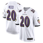 Mens Baltimore Ravens Ed Reed White Retired Player Game Jersey gift for Baltimore Ravens fans