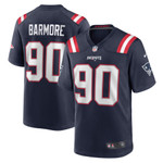 Mens New England Patriots Christian Barmore Navy Player Game Jersey gift for New England Patriots fans