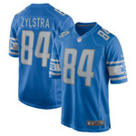 Mens Detroit Lions Shane Zylstra Blue Game Jersey gift for Detroit Lions fans