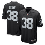Mens Las Vegas Raiders Jordan Brown Black Game Jersey gift for Las Vegas Raiders fans