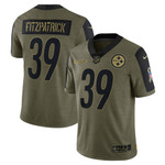 Mens Pittsburgh Steelers Minkah Fitzpatrick Olive 2021 Salute To Service Player Jersey gift for Pittsburgh Steelers fans
