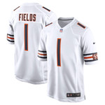 Mens Chicago Bears Justin Fields White Game Jersey gift for Chicago Bears fans