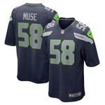 Mens Seattle Seahawks Tanner Muse College Navy Game Player Jersey gift for Seattle Seahawks fans
