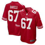 Mens San Francisco 49ers Darrion Daniels Scarlet Player Game Jersey gift for San Francisco 49Ers fans