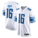 Mens Detroit Lions Jared Goff White Team Game Jersey gift for Detroit Lions fans
