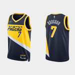 Pacers Malcolm Brogdon #7 NBA Basketball City Edition Navy Jersey Gift For Pacers Fans
