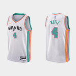 San Antonio Spurs Derrick White #4 NBA Basketball City Edition White Jersey Gift For Spurs Fans
