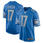 Mens Detroit Lions Trinity Benson Blue Game Jersey gift for Detroit Lions fans