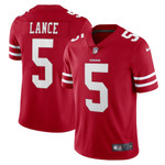 Mens San Francisco 49ers Trey Lance Scarlet Vapor Jersey gift for San Francisco 49Ers fans