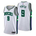 Milwaukee Bucks Bobby Portis #9 NBA Basketball City Edition White Jersey Gift For Bucks Fans
