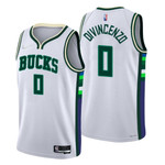 Milwaukee Bucks Donte DiVincenzo #0 NBA Basketball City Edition White Jersey Gift For Bucks Fans