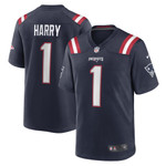 Mens New England Patriots NKeal Harry Navy Game Player Jersey gift for New England Patriots fans