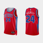 Detroit Pistons Jamorko Pickett #24 NBA Basketball City Edition Red Jersey Gift For Pistons Fans
