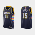 Denver Nuggets Nikola Jokic #15 NBA Basketball City Edition Navy Blue Jersey Gift For Nuggets Fans