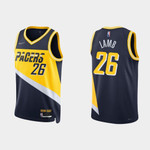 Pacers Jeremy Lamb #26 NBA Basketball City Edition Navy Jersey Gift For Pacers Fans