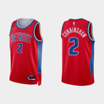 Detroit Pistons Cade Cunningham #2 NBA Basketball City Edition Red Jersey Gift For Pistons Fans