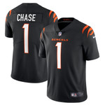 Mens Cincinnati Bengals JaMarr Chase Black Vapor Jersey gift for Cincinnati Bengals fans