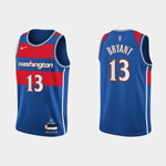 Washington Wizards Thomas Bryant #13 NBA Basketball City Edition Blue Jersey Gift For Wizards Fans